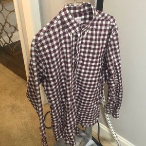 Maroon Plaid Button Down by Brooks Brothers (M)